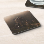 Dessous-de-verre Château d'Eltz de Burg dans le brouillard de matin (Côté gauche)