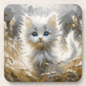 Dessous-de-verre Chaton blanc précieux (Devant)
