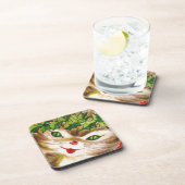 Dessous-de-verre chaton de Noël vintage (Côté Droit)