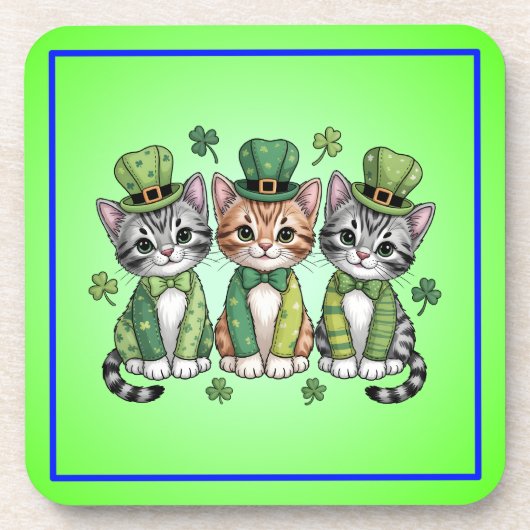 Dessous-de-verre Chatons chanceux de la Saint-Patrick-47474 (Devant)