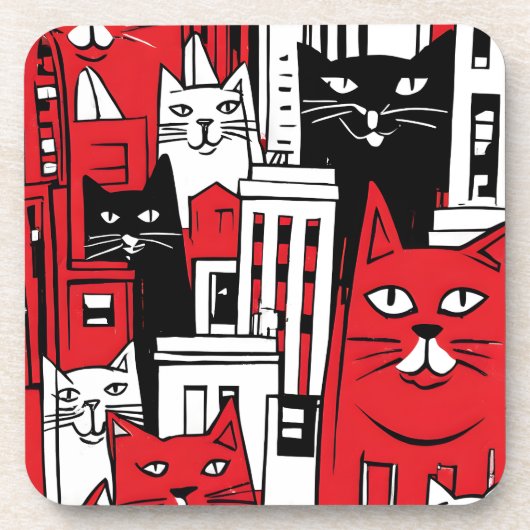 Dessous-de-verre Chats à New York (Devant)