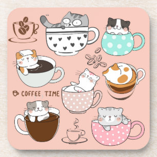 Dessous-de-verre Chats drôles de café