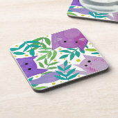 Dessous-de-verre Chats et branches - violet et vert (Côté gauche)