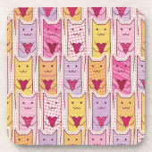 Dessous-de-verre Chats mignons avec les coeurs affectueux (Devant)