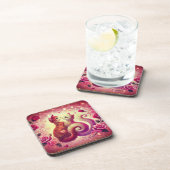 Dessous de verre - Chats roses (Côté Droit)