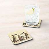 Dessous-de-verre Chats vintages Parapluies Dansant Neige (Côté Droit)