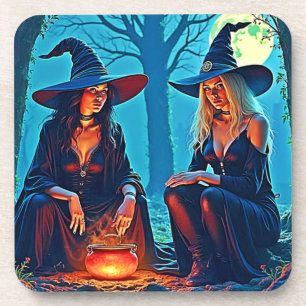 Dessous-de-verre Chaudière de sorcières mystiques ensorcelée