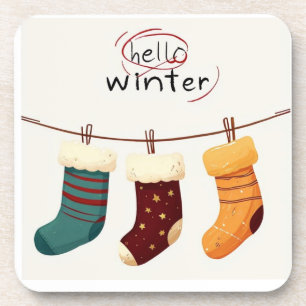 Dessous-de-verre chaussettes de Noël cadeaux 