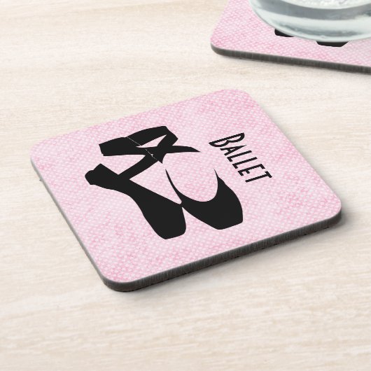 Dessous-de-verre Chaussures de Ballet Noir En Pointe (Côté gauche)