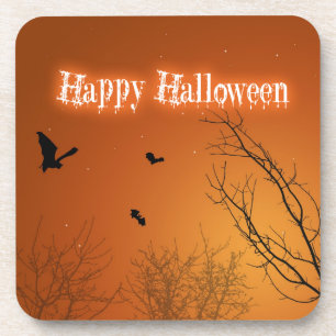 Dessous-de-verre Chauves-souris et arbres d'Halloween
