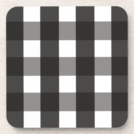 DESSOUS-DE-VERRE CHECK DE GINGHAM NOIR ET BLANC (Devant)