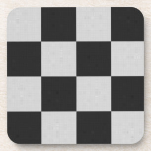 Dessous-de-verre Checkered Black & White Squares or CUSTOM COLOR