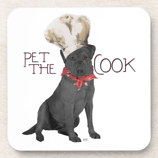 Dessous-de-verre Chef Labrador Retriever Noir (Devant)