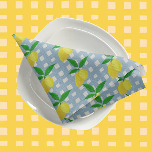 Dessous-de-verre Chèque Retro Sunny Yellow Lemon Vert En vichy