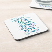 Dessous-de-verre Chercher ce qui compte Turquoise (Côté gauche)