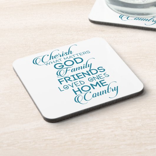 Dessous-de-verre Chercher ce qui compte Turquoise (Côté gauche)