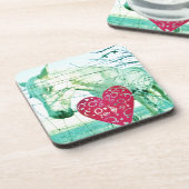 Dessous-de-verre Cheval Blanc Coeur Rouge Saint Valentin (Côté gauche)