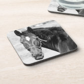 Dessous-de-verre Cheval blanc noir (Côté gauche)