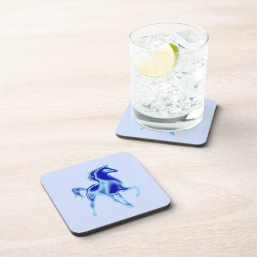 Dessous de verre Cheval Bleu - Peinture (Côté Droit)