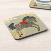 Dessous-de-verre Cheval bleu royal orné (Côté gauche)