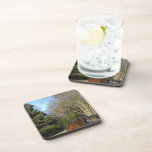 Dessous-de-verre Cheval Brown contre une clôture (Côté Droit)