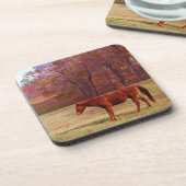 Dessous-de-verre Cheval Brown dans un champ d'herbe (Côté gauche)