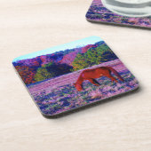 Dessous-de-verre Cheval Brown en Grass violet (Côté gauche)