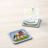 Dessous-de-verre Cheval Buckskin courant bleu clair (Côté Droit)