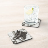 Dessous-de-verre Cheval d'art graphique original stylisé noir & bla (Côté Droit)