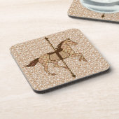 Dessous-de-verre Cheval de carrousel - Chocolat Brown et Tan (Côté gauche)