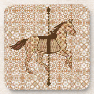 Dessous-de-verre Cheval de carrousel - Chocolat Brown et Tan