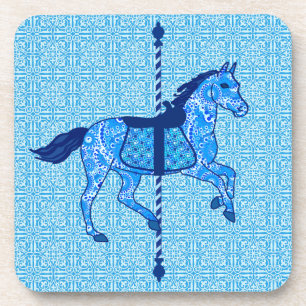 Dessous-de-verre Cheval de carrousel - Cobalt et Sky Blue