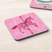 Dessous-de-verre Cheval de carrousel - Fuchsia rose (Côté gauche)