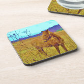 Dessous-de-verre Cheval de couleur rétro (Côté gauche)