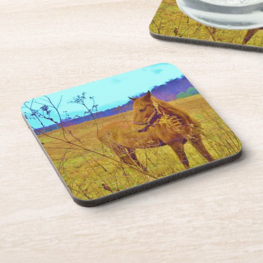 Dessous-de-verre Cheval de couleur rétro (Côté gauche)