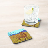 Dessous-de-verre Cheval de couleur rétro (Côté Droit)