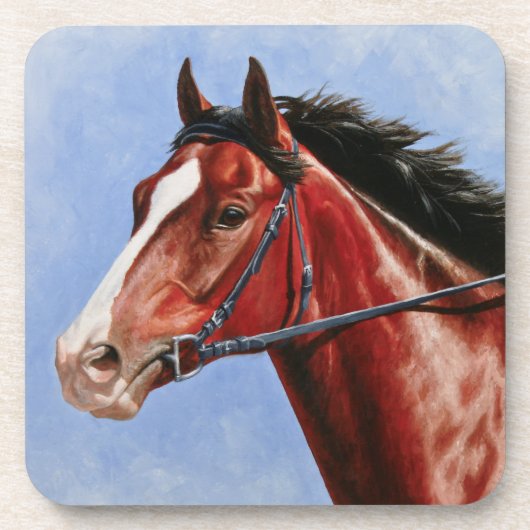 Dessous-de-verre Cheval de course de Baie Thoroughbred (Devant)