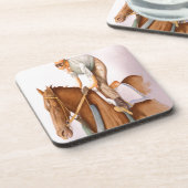 Dessous-de-verre Cheval de course et Jockey (Côté gauche)