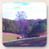 Dessous-de-verre Cheval éloigné dans un champ violet (Devant)