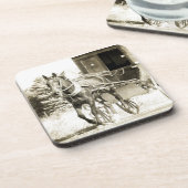 Dessous-de-verre Cheval et buggy sépia (Côté gauche)