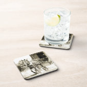 Dessous-de-verre Cheval et buggy sépia (Côté Droit)