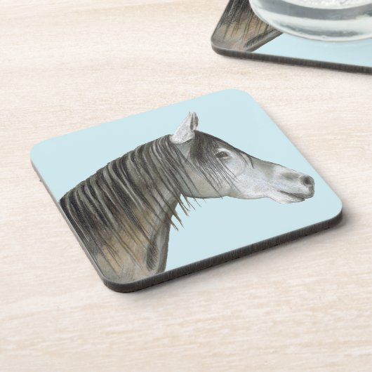 Dessous-de-verre Cheval gris (Côté gauche)