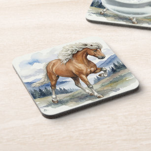 Dessous-de-verre Cheval islandais Edda Silver bay dans les montagne