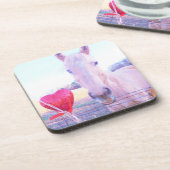 Dessous-de-verre Cheval jaune et Coeur rouge (Côté gauche)