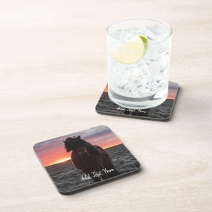 Dessous-de-verre Cheval Mustang sauvage au coucher du soleil
