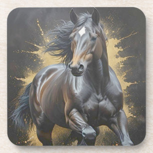 Dessous-de-verre cheval noir groovy