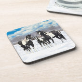 Dessous-de-verre Cheval Pinto Quarter Noir Chevaux Paint Chevaux Da (Côté gauche)