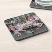 Dessous-de-verre Cheval rose de carrousel (Côté gauche)