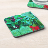 Dessous-de-verre Cheval Turquoise Mistletoe de Noël (Côté gauche)