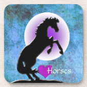 Dessous-de-verre Chevaux de coeur V (bleu/vert) (Devant)